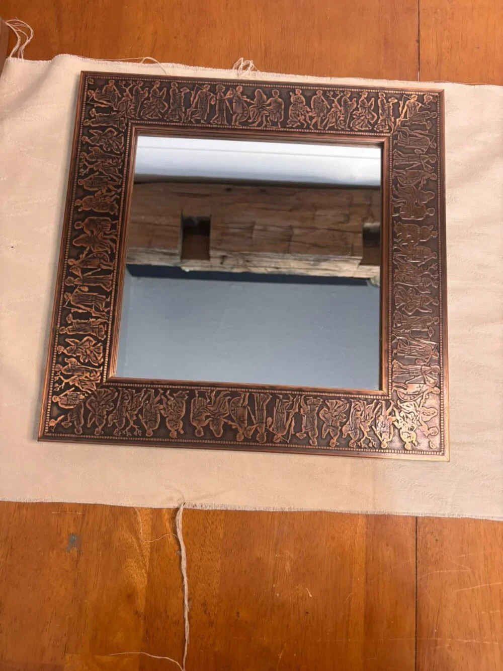 VTG Roman Greek Relief Frame Mirror Classical Antiquity Gallery Wall